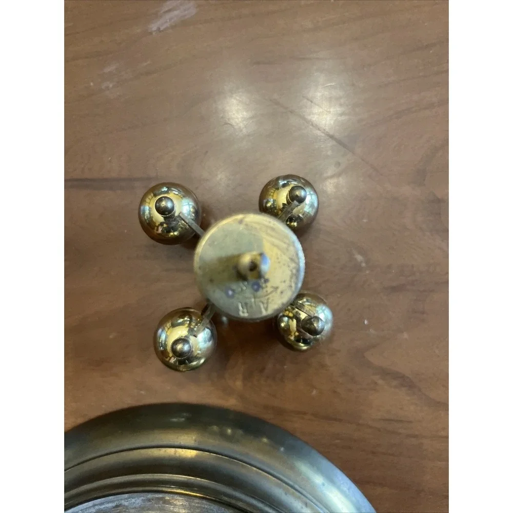 VTG Kieninger & Obershell Gold Torsion Clock w/Glass Dome & Key-Needs repair